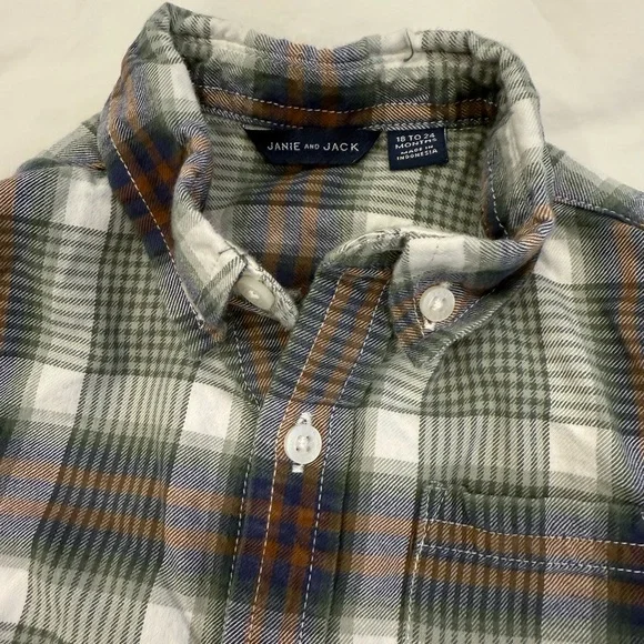Janie and Jack flannel button down - Picture 6 of 6